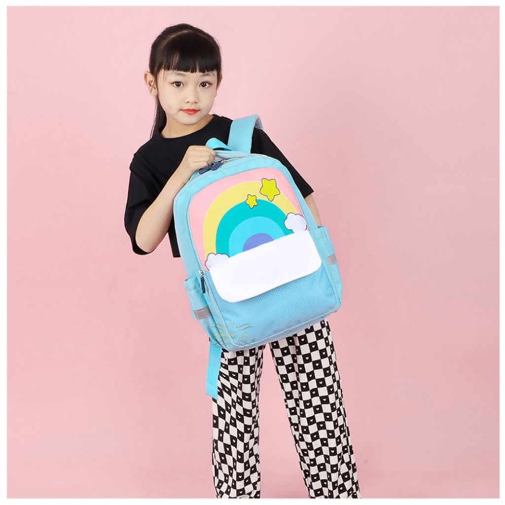 [MTOYS] Tas Ransel Anak Sekolah Keren Motif Pelangi Lucu Kualitas Import Premium -M0205