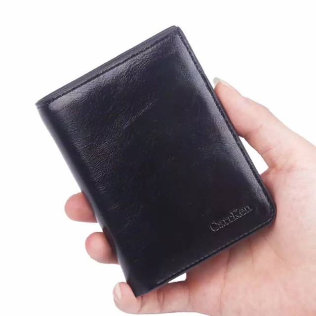 Dompet Pendek Pria Zipper Wallet Kulit Model Retro