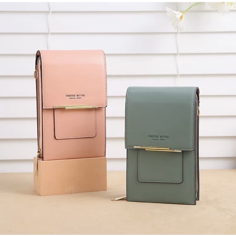 Tas Selempang Kulit Wanita Dompet Hp Cewek Touchscreen Mini Bag LN L071