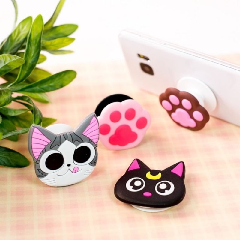 Pop Socket motif /Pop Socket Polos Hitam-Putih / Iring Polos Fibber / Iring Polos Besi