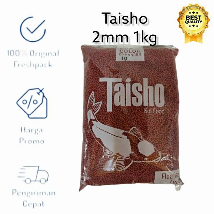 TAISHO TAISO RED MERAH 2 MM 1 KG PELET PAKAN MAKANAN IKAN KOI APUNG NUTRISI SEIMBANG VITAMIN MINERAL