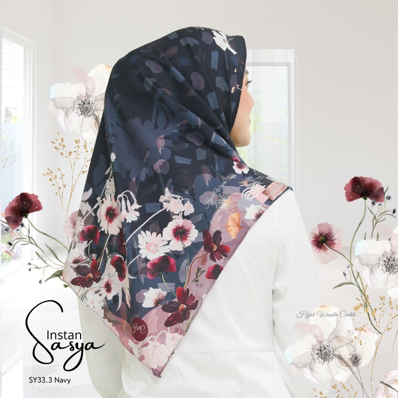 Hijabwanitacantik - Instan Sasya Poppy Series | Hijab Instan | Jilbab Instan Printing Motif Premium