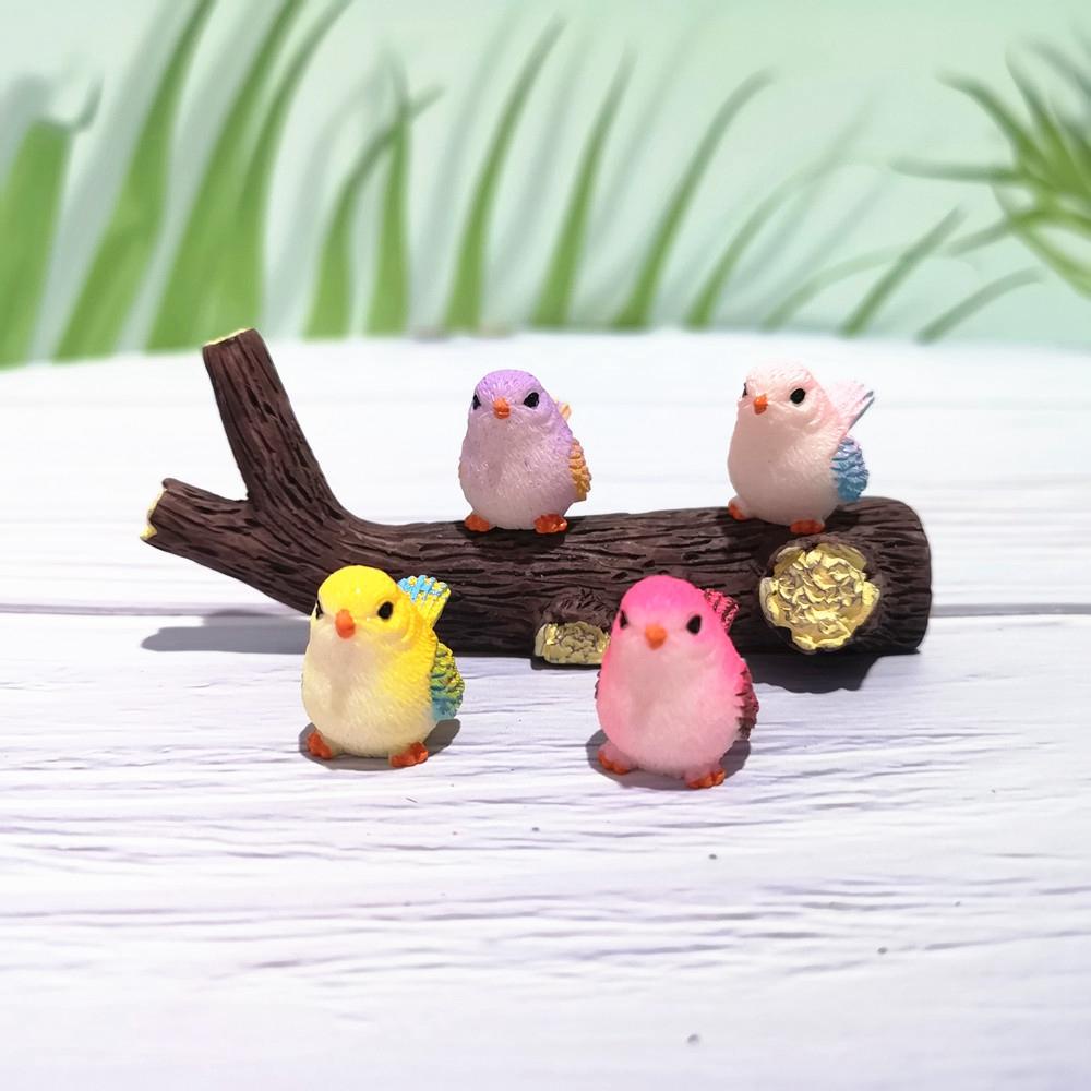 [Elegan] Patung Miniatur Kerajinan Lucu Model Hewan DIY Burung Kecil Hiasan Kaca Peri Dekorasi Taman