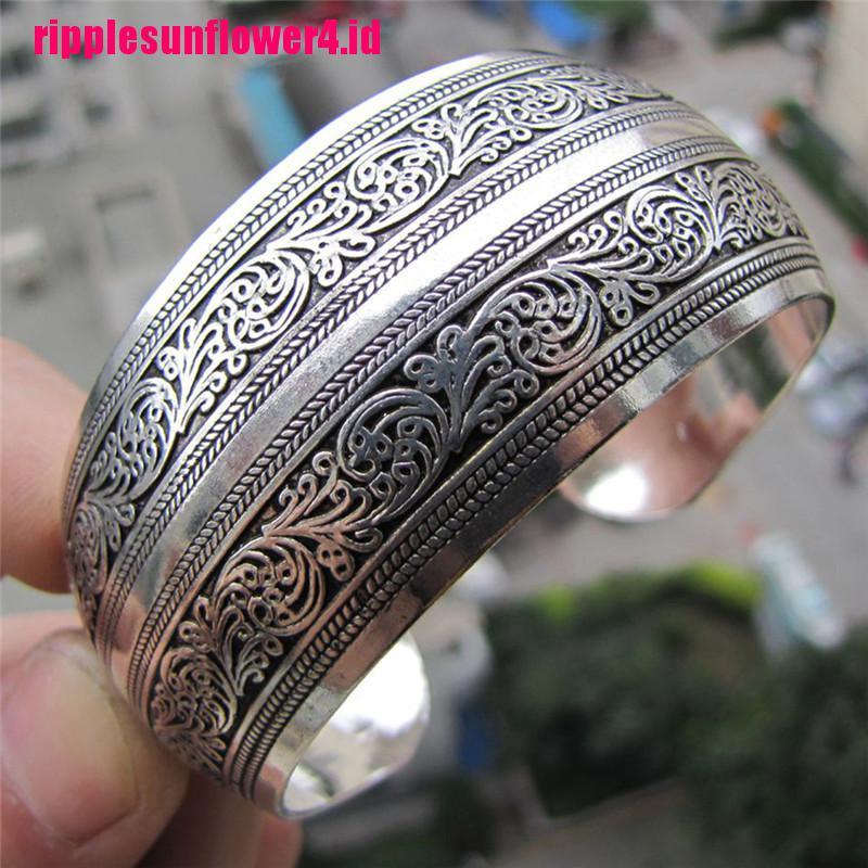 Gelang Tangan Lapis Silver Gaya Tibet Untuk Wanita