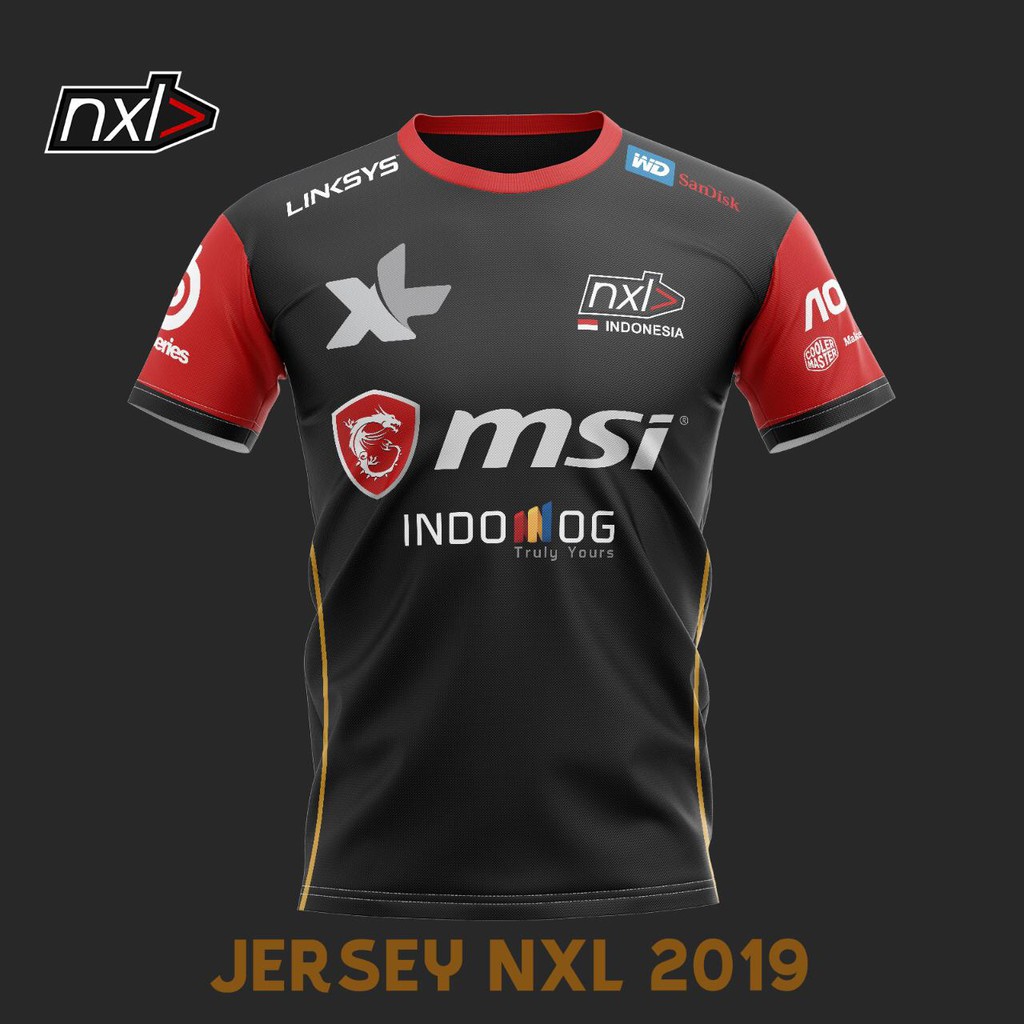 Baju Kaos Jersey Gaming NXL 2019 HS,CODM,CSGO,CR,FF,PES Free Nickname