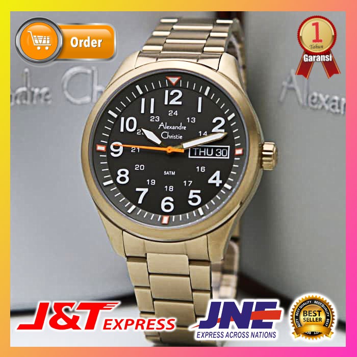 JAM TANGAN ALEXANDRE CHRISTIE ALEXANDER CHRISTIE PRIA COWOK ORIGINAL ORI BRANDED AC 6539 BRONZE