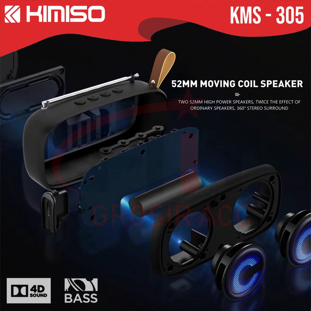 Speaker Portable Bluetooth LED KIMISO KM305 Speaker Wireless KMS 305