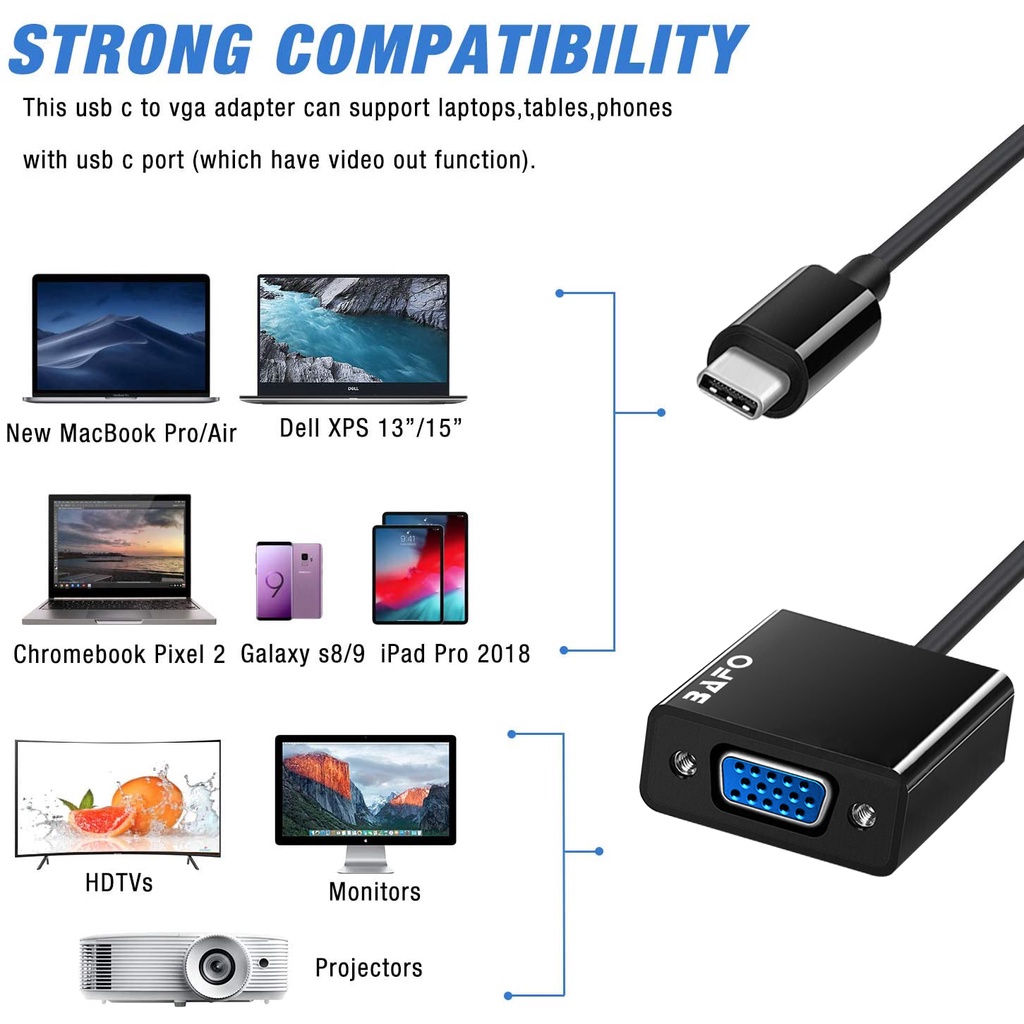 Type C to VGA Adapter BAFO BF-2634