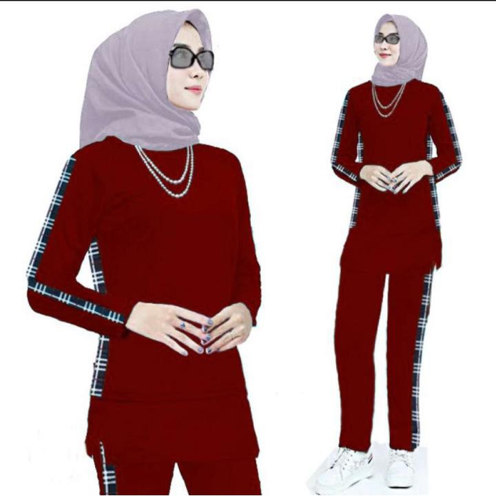 LVB Setelan Training Wanita Muslim YOVI /Uk.L-XL-XXL -3XL/VIO/Track Suit Wanita/Setelan Olahraga Wanita/Set Senam Perempuan Muslimah BRBRY/ LAVEBEL