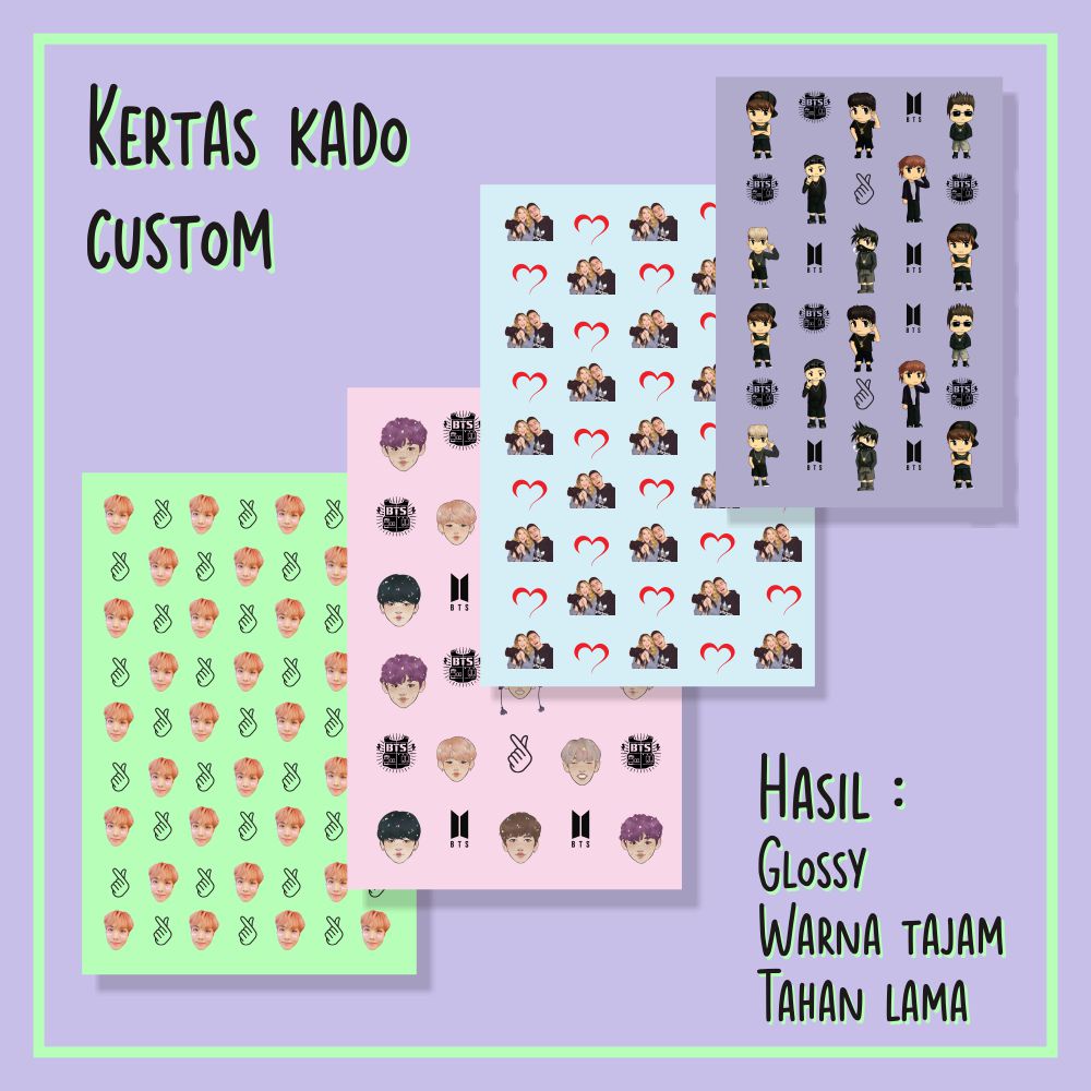 

Custom Kertas Kado Wrapping Paper Gambar Muka Suka-Suka Pattern Viral