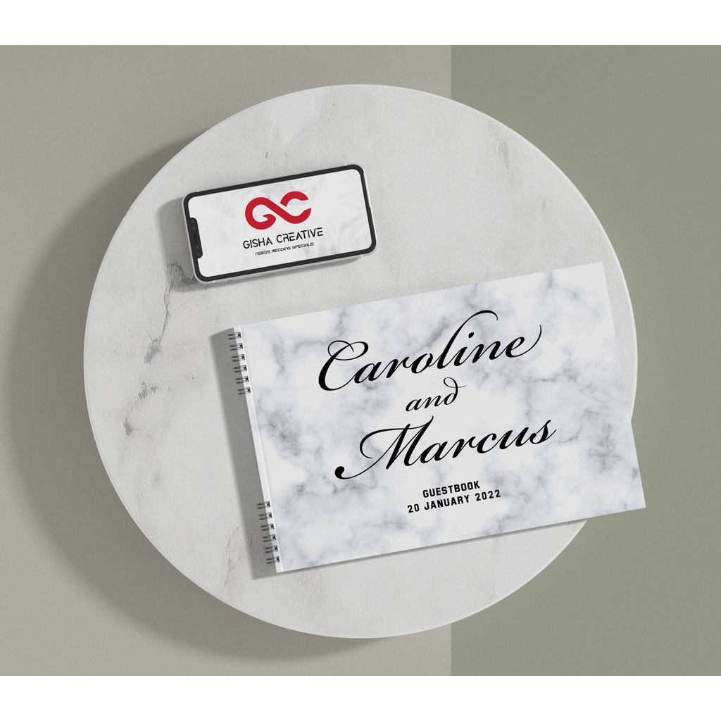 BUKU TAMU PERNIKAHAN HARD COVER DESIGN TEMPLATE JILID SPIRAL CETAK FULL COLOUR