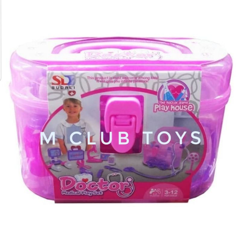 Mainan edukasi anak doctor playset mainan dokter pink