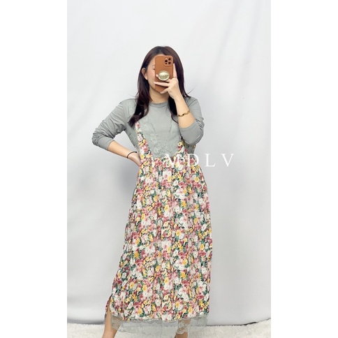 MDLV ~ 18550# Ramossa Midi Dress Premium Korea Dress Fashion Import