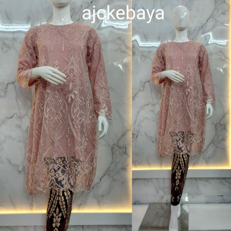 Kebaya/Set Kebaya Tunik Tille Bordir/ Tunik Modren/Kebaya Pesta