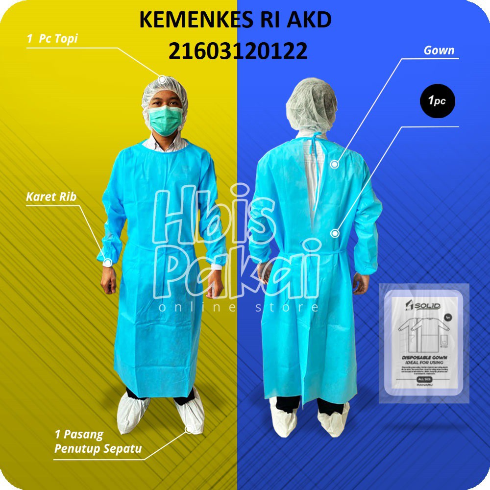 Apd Gown Medis Kemenkes Ri Akd 21603120122 - Solid