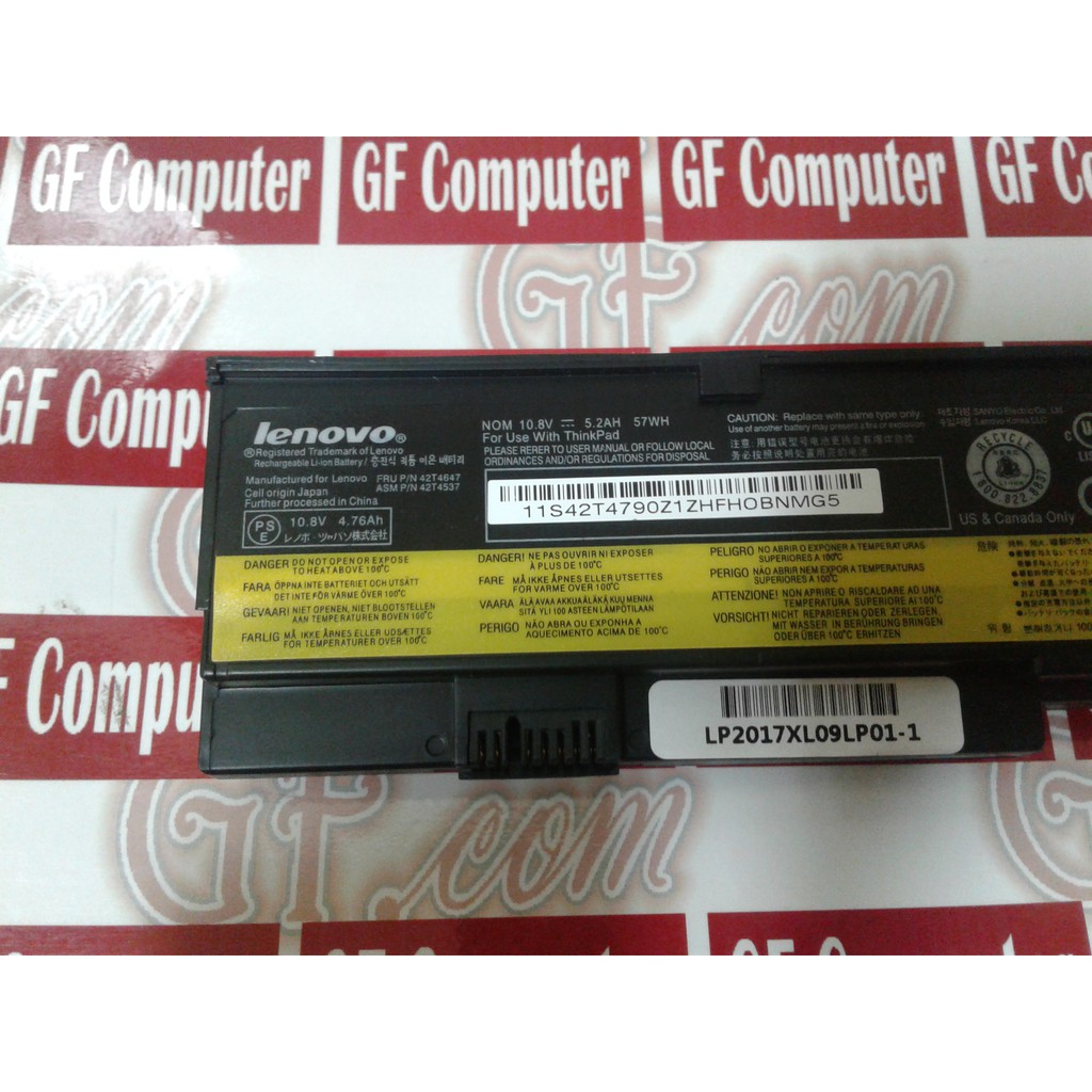 Baterai Batre Battery Laptop Lenovo ThinkPad X200 X200s X201 X201i X201s X200 7454, X200 7455 47+