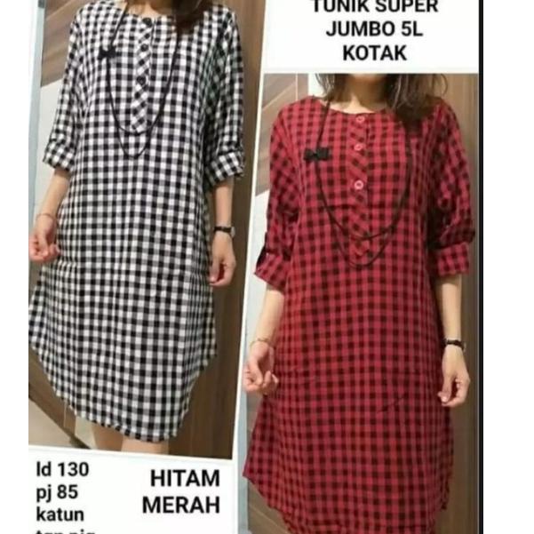Terbaru.. tunik kotak wanita jumbo terbar/tunik kotak wanita jumbo termurah