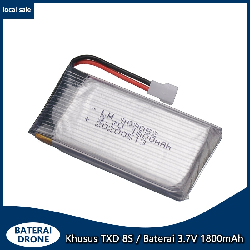 Asli Aksesoris Drone TXD8S Promosi BATERAI Cadangan DRONE TXD 8S 3.7V 1800 MAH DURASI TERBANG 20 MEN