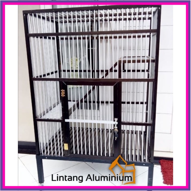Kandang Kucing Aluminium Minimalis// hitam 1kamar