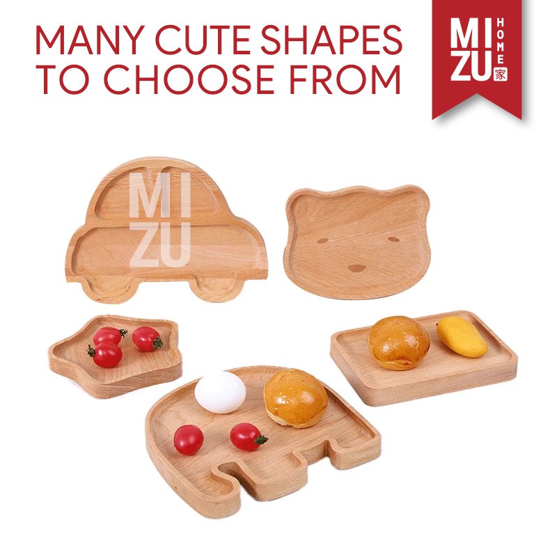 MIZU SYLVATICA Solid BeechWood Wooden Plates Serving Trays Piring Nampan Kayu-1