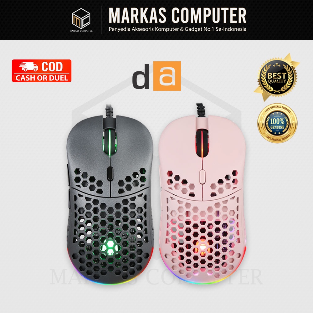 PROMO Digital Alliance Mouse Gaming GANAS RGB LED Splash Waterproof | Original DA Mouse Ganas RGB Be