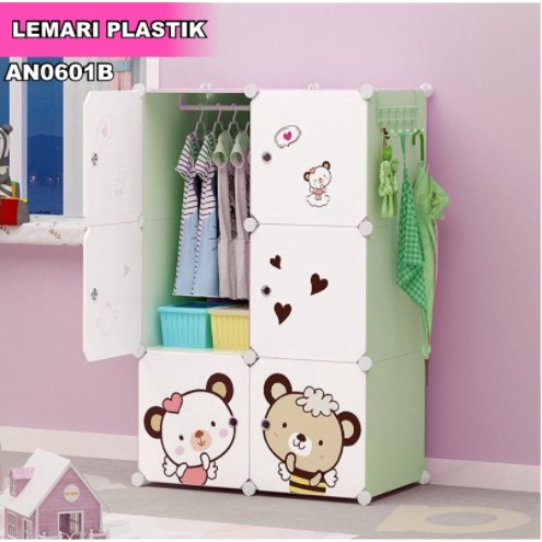 Lemari Plastik 6 Pintu Termurah Lemari Pakaian Portable Lemari Plastik Karakter AWET TAHUNAN Lemari Plastik Portable 6 Pintu GRATIS GANTUNGAN Rak Lemari Serbaguna Rak Baju Kabinet Tempat Penyimpanan Pakaian Wardrobe