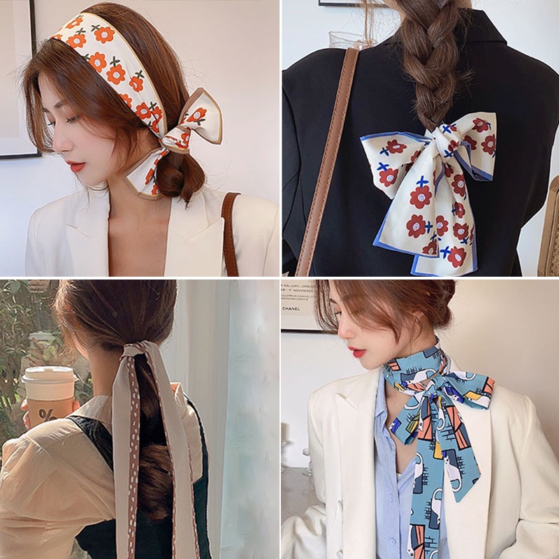 Ikat Rambut Premium Satin Scarf Syal / Scrunchie / Bandana / Korea Silk Hair Ribbon Dalika