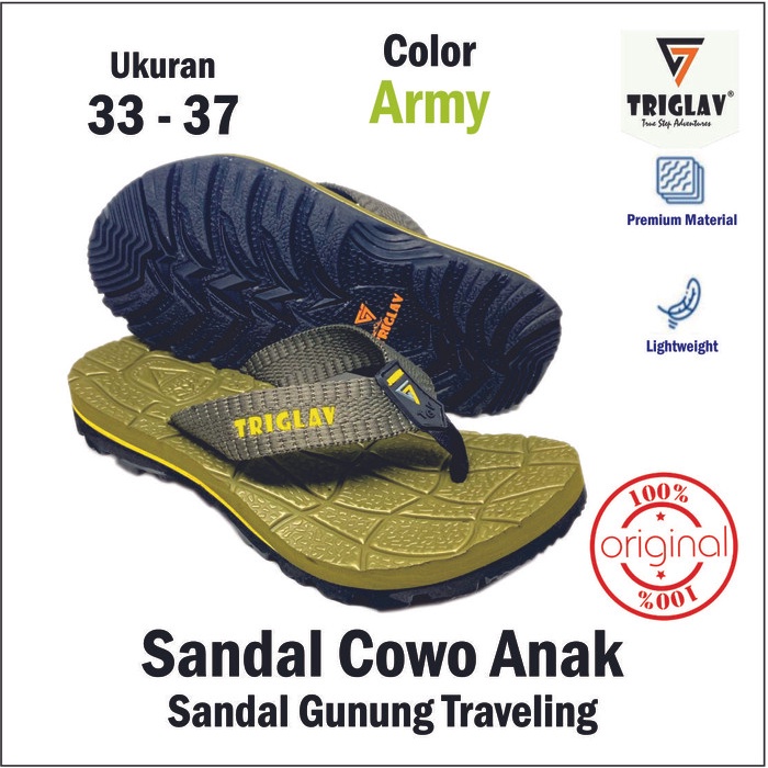 Sandal Anak Triglav Outdoor TRIGLAV Casual Pro Original 100% - Army