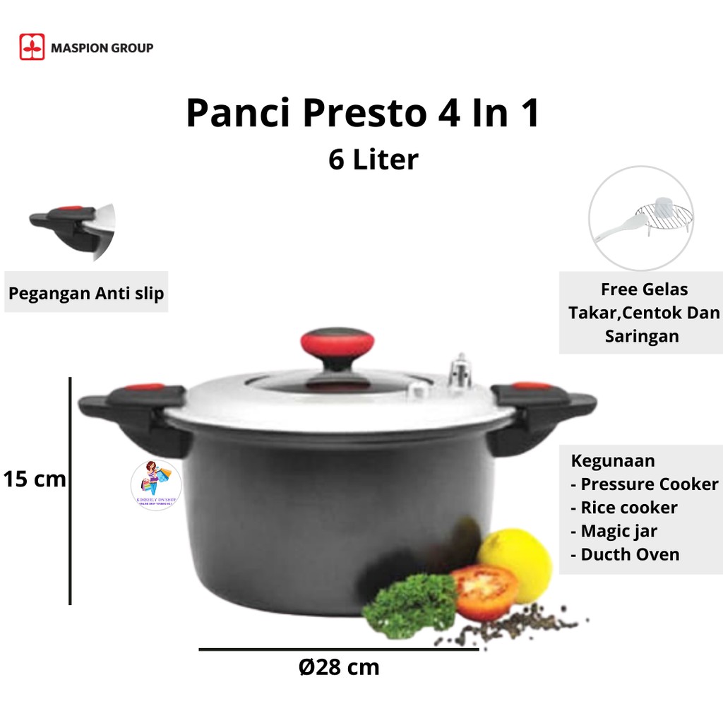 Panci Presto Maxim Quatro Speed Cooker 4 in 1