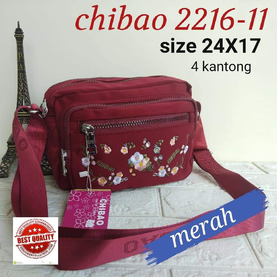 Tas Slempang Chibao 2216-11 Motif Bunga TAS SLEMPANG WANITA IMPORT CHIBAO BEST SELLER BISA BISA COD!