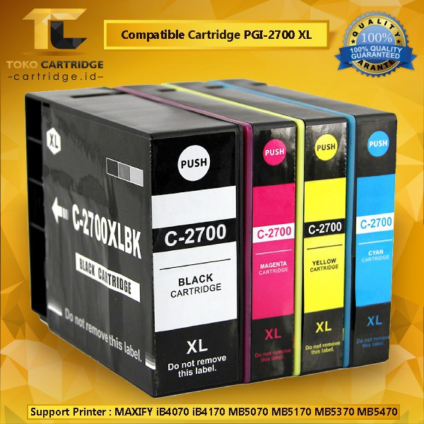 Cartridge Tinta Compatible Canon PGI 2700XL Magenta Plus Chip