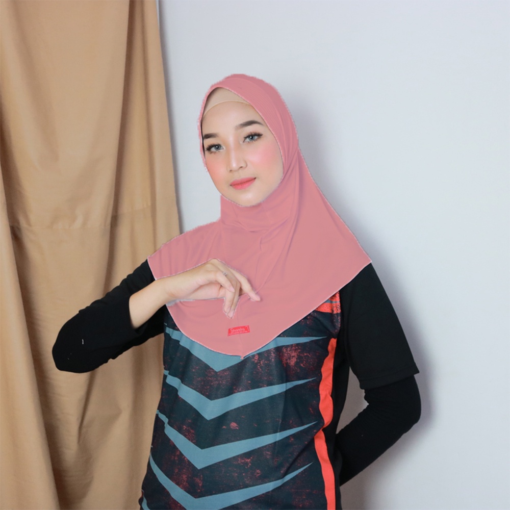 Jilbab sport - Jilbab Instan Hijab Sporty Jersey Premium Olahraga Volly Basket Futsal By Shamira-nude