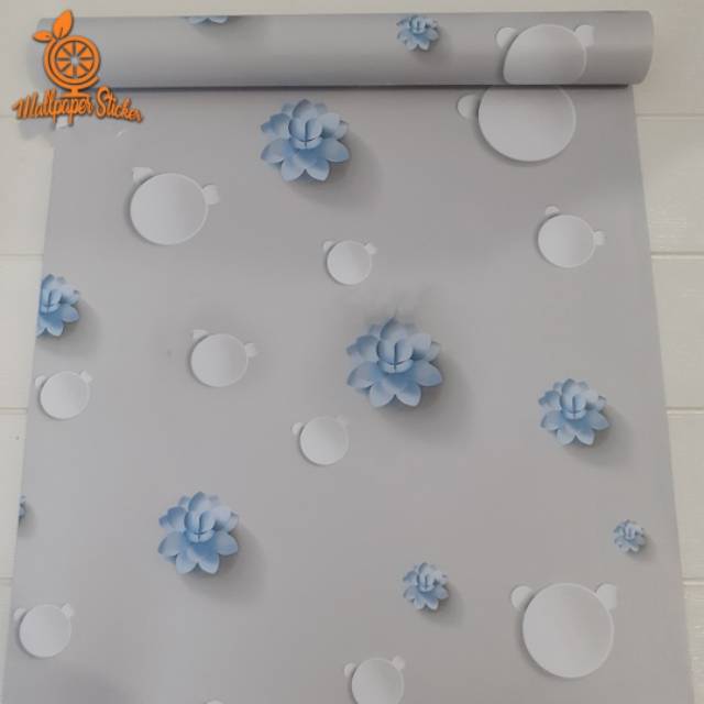 Wallpaper Sticker Dinding || Wallpaper Bunga Ungu