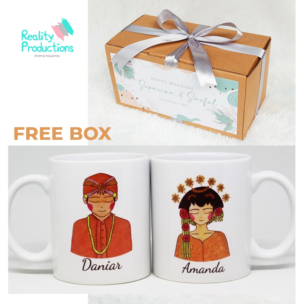 Mug Couple Pengantin Jawa 2 untuk Kado Pernikahan