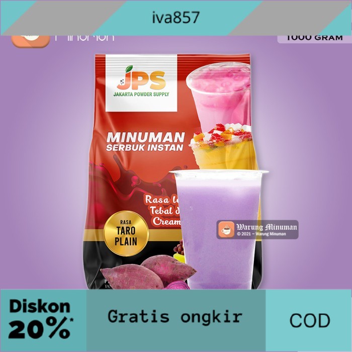 

PROMO Bubuk Minuman 1 kg Taro Talas JPS Plain Tanpa Gula GRATIS ONGKIR