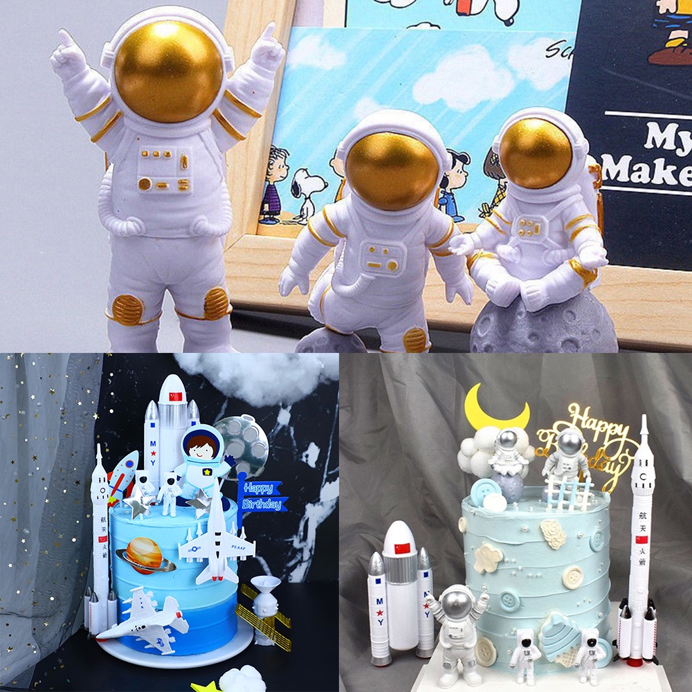 Ornamen Dekorasi Kue Ulang Tahun Bentuk Astronot Luar Angkasa