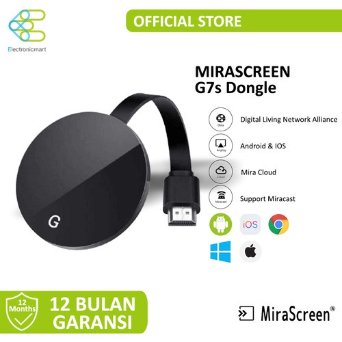 ELEKTRONIK TV & AKSESORIS MIRASCREEN G7S ANYCAST DONGLE MIRRORING AIRPLAY HDMI WIRELESS WIFI
