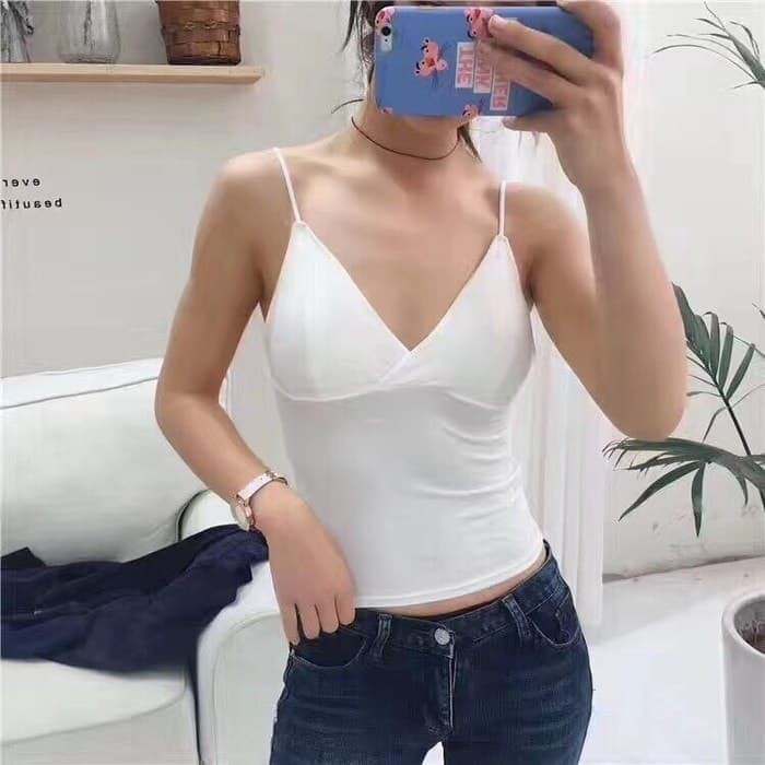 Tanktop Panjang Sexy Tank Top Busa Atasan Camisole Wanita Fs173 - Ck9200