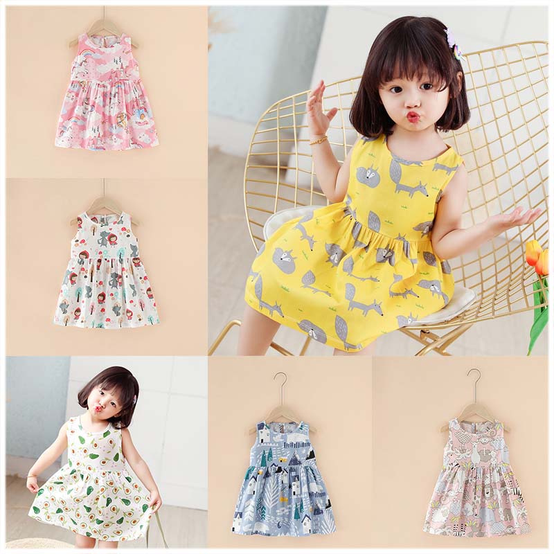 Tokomuda（0-6 Tahun) dress 100% KATUN PREMIUM BROWNIEGROUND dress anak IMPOR/dress anak perempuan/PRINTED DRESS/dress