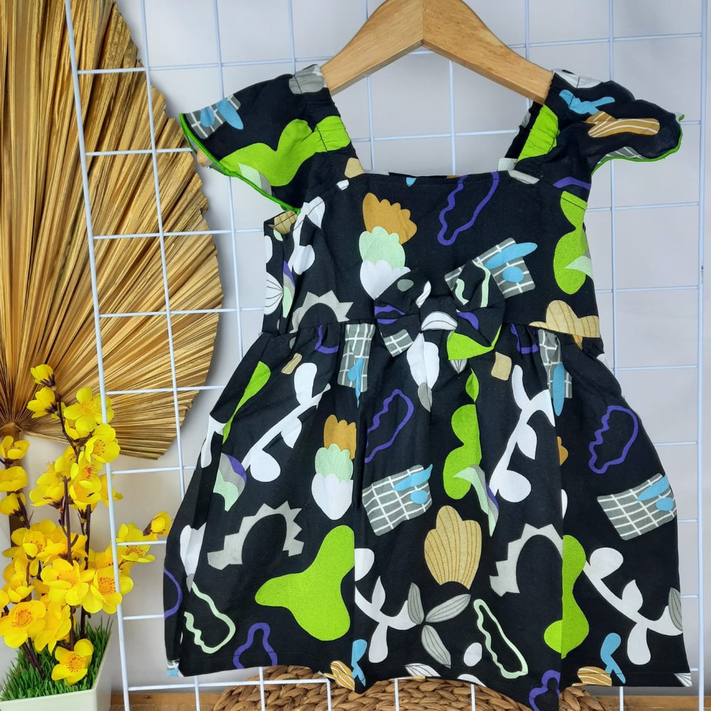 DRESS BONET 6-24 BULAN ANAK PEREMPUAN FREE BANDANA