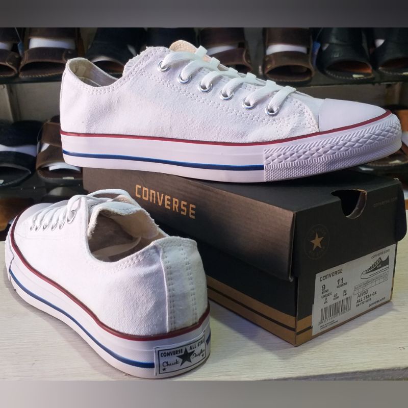 Sepatu Coverse All Star Putih / White List Merah - Premium Grade Ori