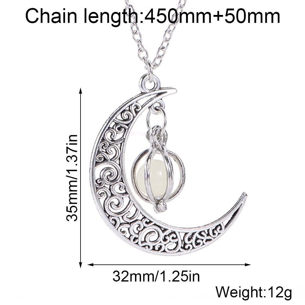 Suyo Kalung Bercahaya Unisex Hadiah Xmas Perak Berlapis