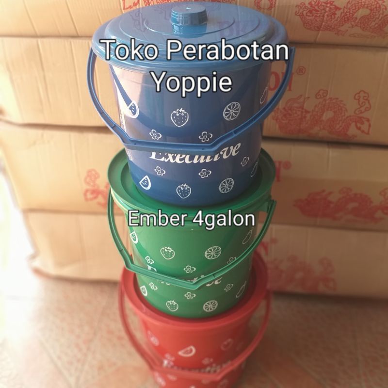 ember plastik 4 galon - ember plastik tutup - ember tutup