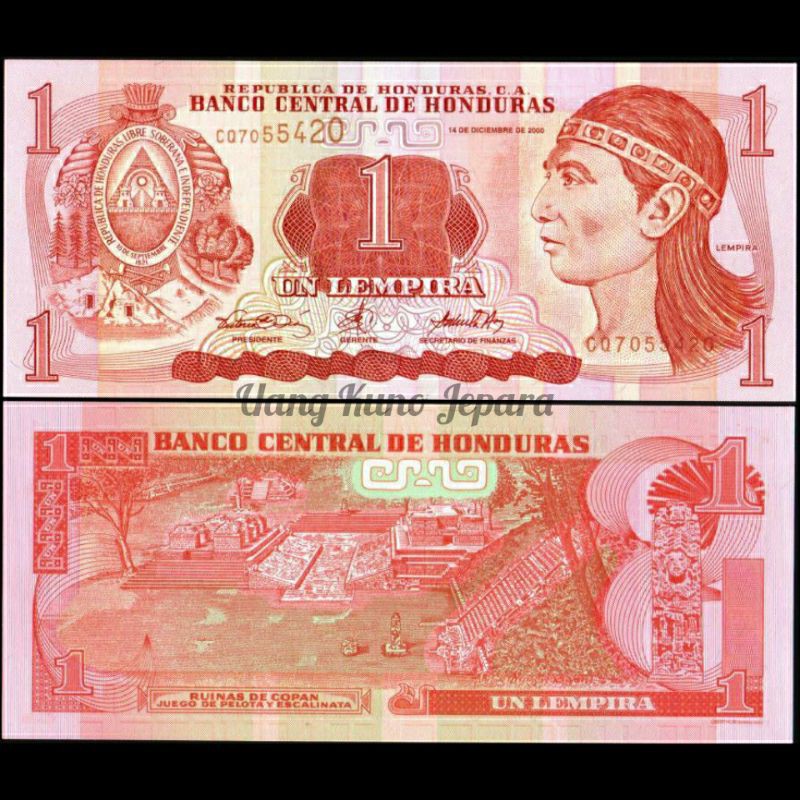 Uang Kuno Luar 1 Lempira Honduras Tahun 2000
