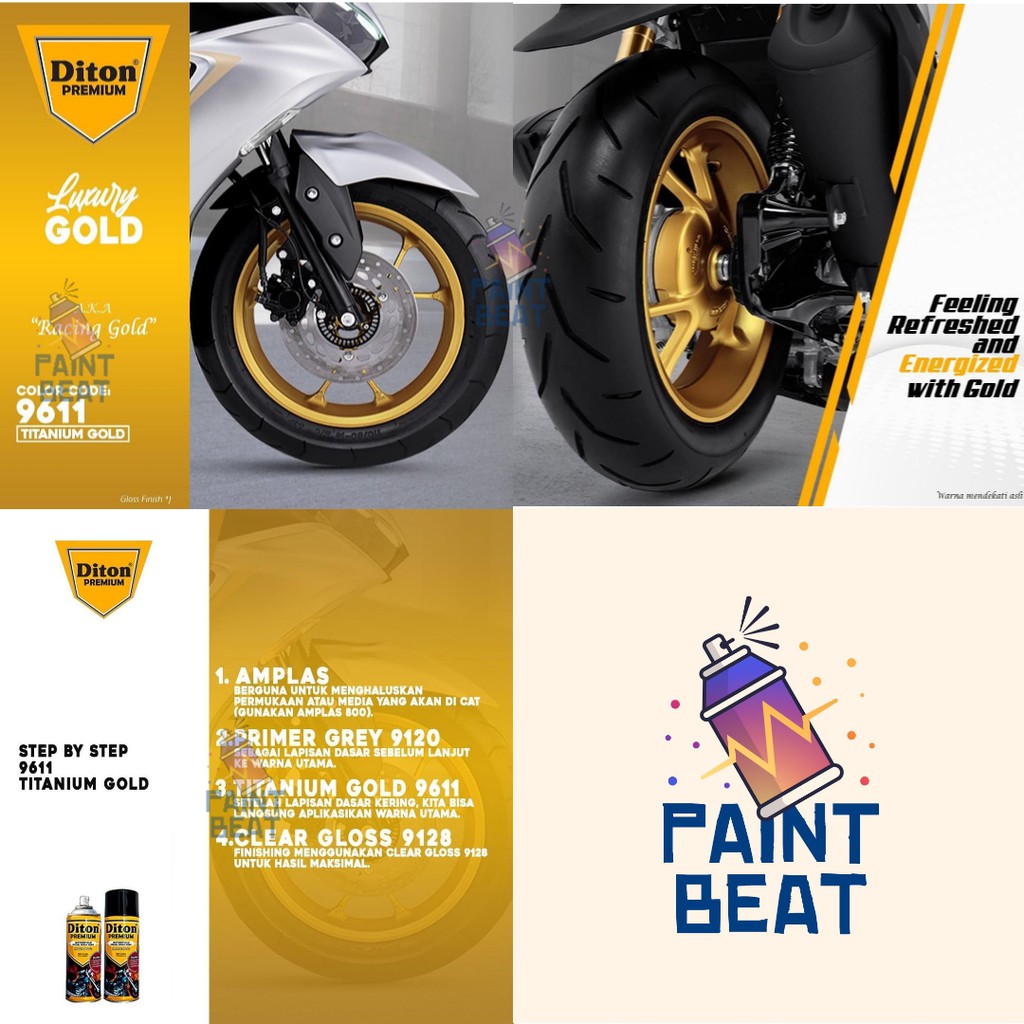 Diton PREMIUM 9611 / VG 9611 - Titanium Gold Cat Semprot Diton Premium 1 Star Pylox Pilok
