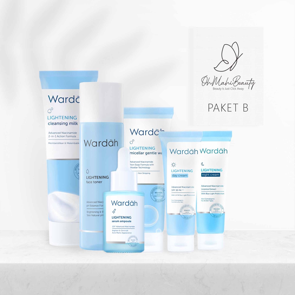 Wardah Paket Lightening Series - Paket Hemat (6pcs) (5pcs) (3pcs) - Skincare Wardah - Paket Wardah Lightening Series-1