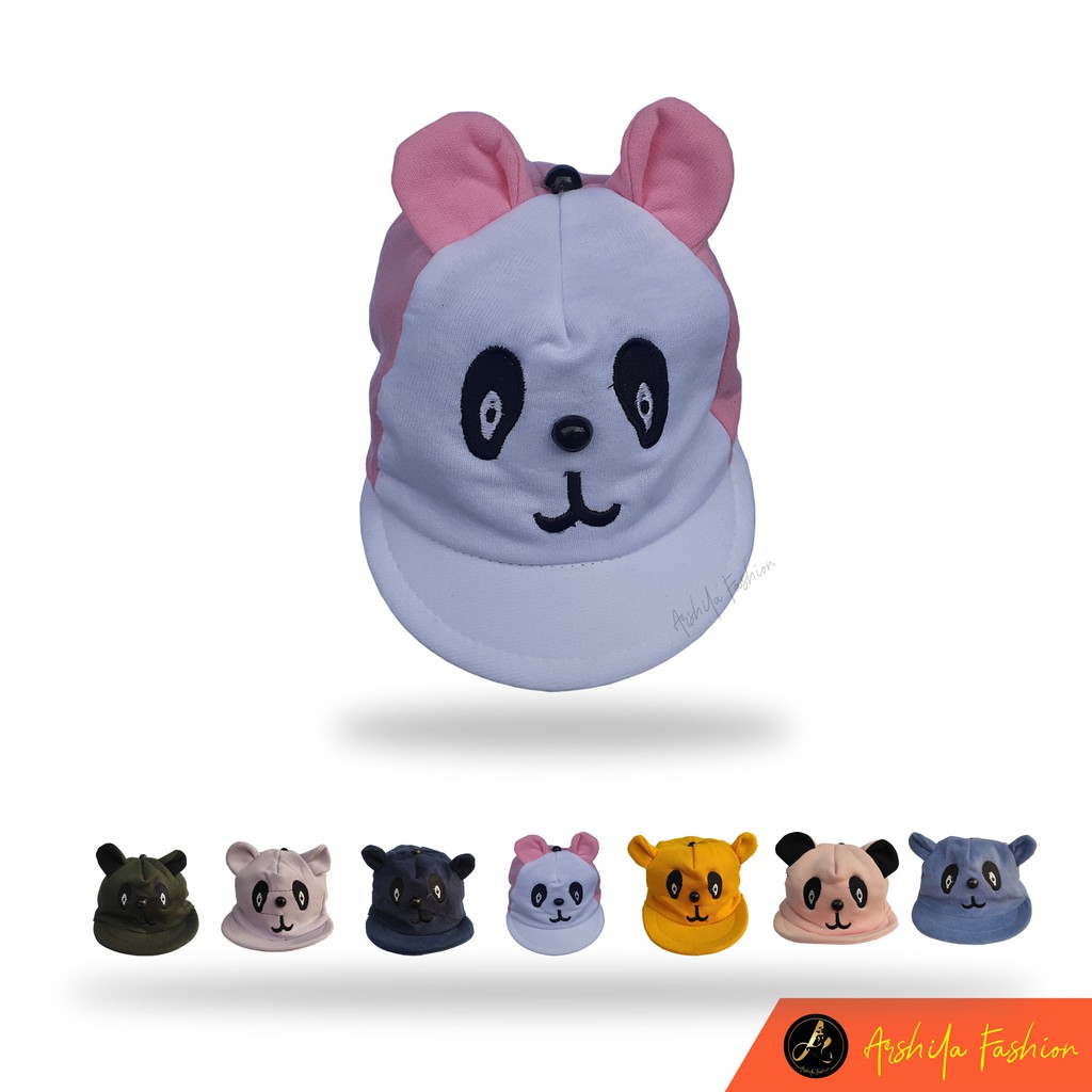 TOPI BAYI KARAKTER PANDA / TOPI BAYI LUCU / TOPI BAYI PANDA / TOPI BAYI KARAKTER / TOPI ANAK