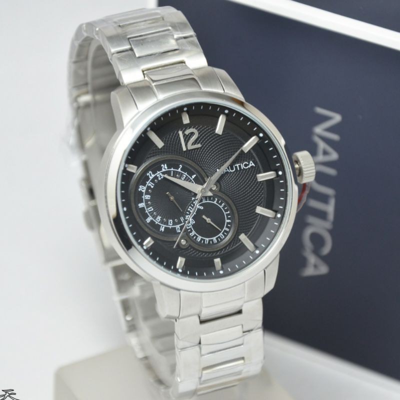 Jam Tangan Pria Nautica A18694G Silver Rantai Original Murah