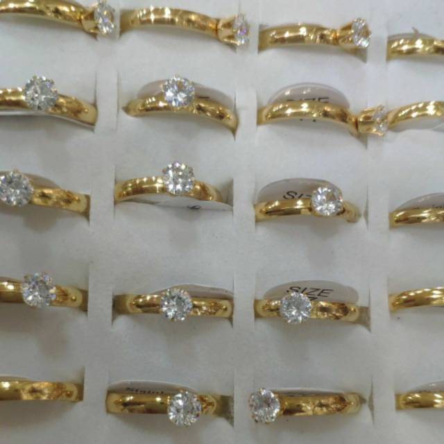 Cincin titanium isi 36pcs wanita diamond