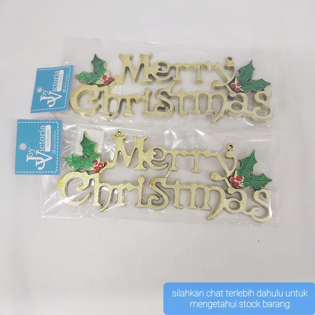 TULISAN MERRY CHRISTMAS PLAST CHRISTMAS HANG TAG NATAL DEKORASI POHON